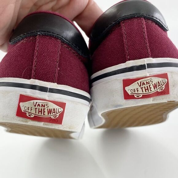 Vans Men's Chima Ferguson Pro Plaid Canvas Sneakers Burgundy Red Size 7 - Picture 4 of 10